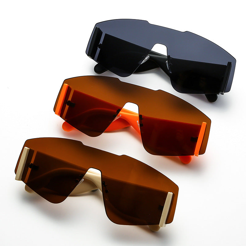Wholesale PC One-piece Large Frame Wide Leg Sunglasses for Men and Women